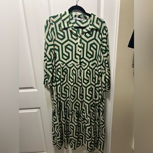 Zara Geometric Green Dress